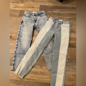 2 pair of Amborcombie & Fitch 11/12 Girls Slim Jeans blue wash and light patch